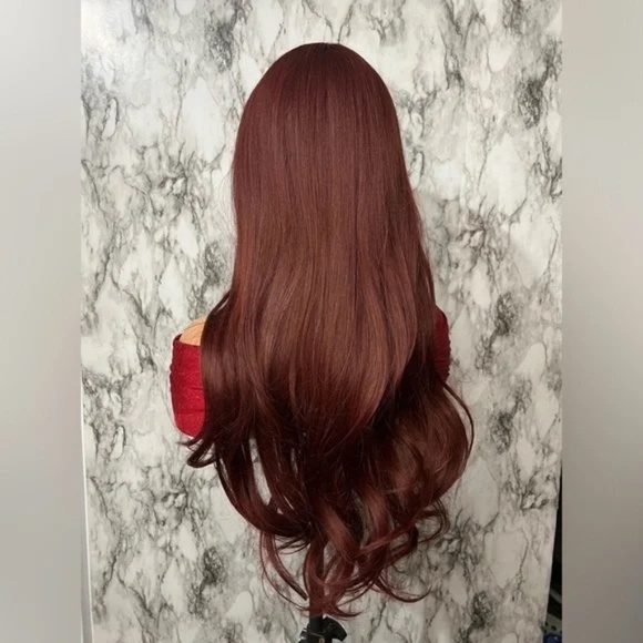 Red Long Wavy Beautiful Wig for Women - Picture 5 of 7